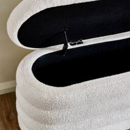 Cheshire Premium Belleford Upholstered Ottoman Storage Bench in Beige Boucle - thumbnail 7