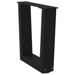 Berkfield Home Dining Table Legs V-Shape 2 pcs Black 40x(30-31.3) cm Steel - thumbnail 4