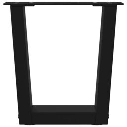 Berkfield Home Dining Table Legs V-Shape 2 pcs Black 40x(30-31.3) cm Steel - thumbnail 5