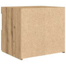Berkfield Home Bedside Cabinet with LED Lights Artisan Oak 50x40x45 cm in Brown - Size: 50 x 40 x 45 cm - thumbnail 8