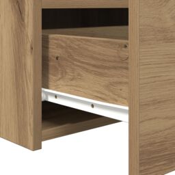 Berkfield Home Bedside Cabinet with LED Lights Artisan Oak 50x40x45 cm in Brown - Size: 50 x 40 x 45 cm - thumbnail 9
