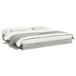 Berkfield Home Bed Frame without Mattress Grey Sonoma 180x200 cm Super King Engineered Wood - thumbnail 2