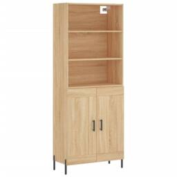Berkfield Home Highboard Sonoma Oak 69.5x34x180 cm Engineered Wood in Light Tan