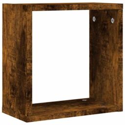 Berkfield Home Wall Cube Shelves 2 pcs Smoked Oak 30x15x30 cm in Brown - Size: 30 x 15 x 30 cm - thumbnail 5