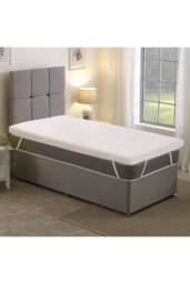Starlight Beds Warmer Extreme 1 Inch Memory Foam Mattress Topper Heat Retaining in White - Size: Small Single