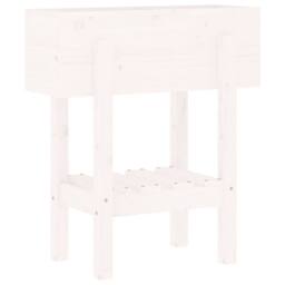 Berkfield Home Beautiful Garden Planter White 62x30x69 cm Solid Wood Pine - Size: 62 x 30 x 69 cm - thumbnail 3