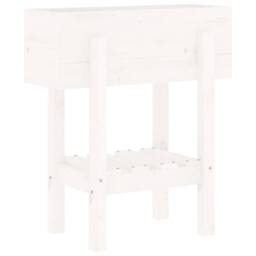 Berkfield Home Beautiful Garden Planter White 62x30x69 cm Solid Wood Pine - Size: 62 x 30 x 69 cm - thumbnail 4