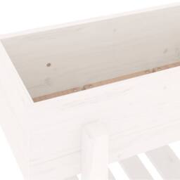 Berkfield Home Beautiful Garden Planter White 62x30x69 cm Solid Wood Pine - Size: 62 x 30 x 69 cm - thumbnail 7