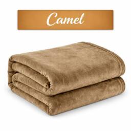Grace Lazzaro Flannel Fleece Ultrasoft Throw Blankets in Camel - Size: 130 cm x 150 cm - thumbnail 2