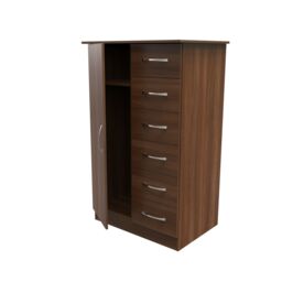 Ready Assembled 2 U Hampshire 1 Door 5 Drawer Childrens Wardrobe (Ready Assembled) in Walnut - thumbnail 5