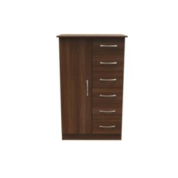 Ready Assembled 2 U Hampshire 1 Door 5 Drawer Childrens Wardrobe (Ready Assembled) in Walnut - thumbnail 1