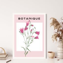 ARTZE Pink Hollyhock Flower Market Boho Framed Print SIZE: A2 with White Frame - Size: A4 - thumbnail 2