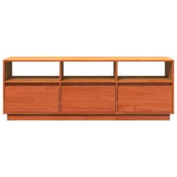 Berkfield Home TV Cabinet Wax Brown 140x37x50 cm Solid Wood Pine - Size: 140 x 37 x 50 cm - thumbnail 6