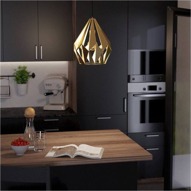 Loops Stylish Modern Gold-Coloured Pendant Light for Indoor Spaces in Gold - image 1
