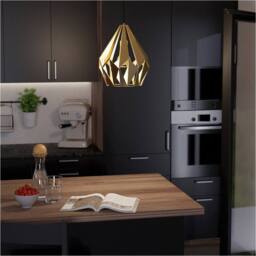 Loops Stylish Modern Gold-Coloured Pendant Light for Indoor Spaces in Gold - thumbnail 1