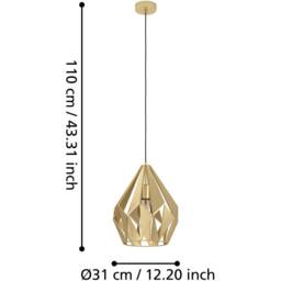 Loops Stylish Modern Gold-Coloured Pendant Light for Indoor Spaces in Gold - thumbnail 5