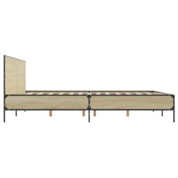 Berkfield Home Bed Frame without Mattress Sonoma Oak 120x200 cm in Brown - Size: Small Double - thumbnail 5