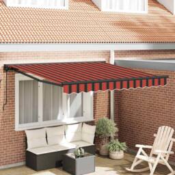 Berkfield Home Retractable Awning Manual Orange & Brown 300x250 cm - thumbnail 2