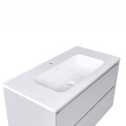 Wyld and Coco Wall-Mounted Bathroom Cabinet Grey 100 x 46 cm 2 Drawers - thumbnail 7