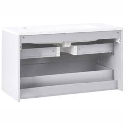 Wyld and Coco Wall-Mounted Bathroom Cabinet Grey 100 x 46 cm 2 Drawers - thumbnail 6