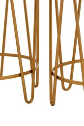 Orsina Set Of 2 Hairpin Design Side Tables, Modern Accent Tables, Gold Finished Nesting Table, Decorative Round Table - thumbnail 6