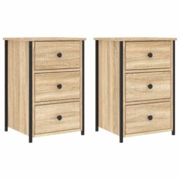 Berkfield Home Bedside Cabinets 2 pcs Sonoma Oak 40x36x60 cm Engineered Wood in Brown - Size: 40 x 36 x 60 cm - thumbnail 2