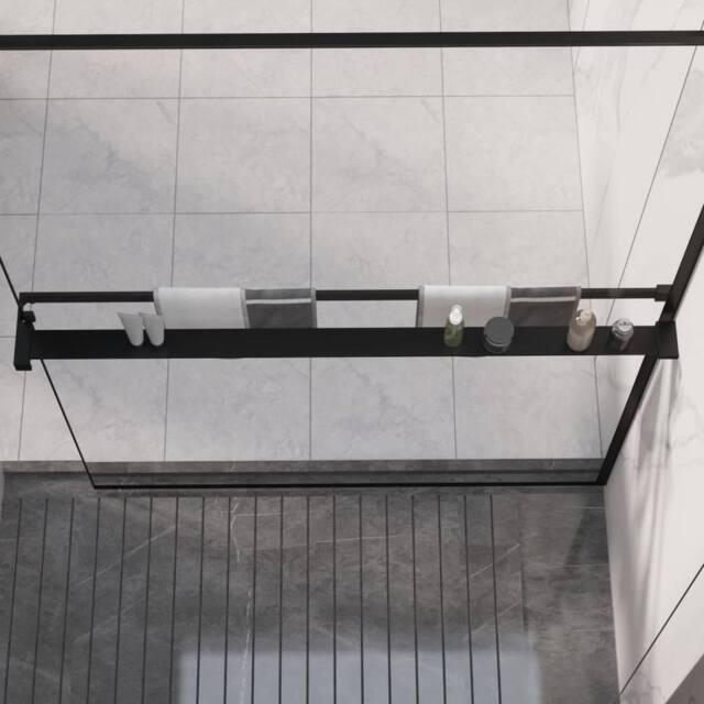 Berkfield Home Shower Shelf for Walk-in Shower Wall Black 115 cm Aluminium - image 1