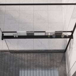 Berkfield Home Shower Shelf for Walk-in Shower Wall Black 115 cm Aluminium - thumbnail 1