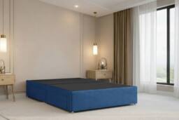 "Nexus Mattresses Ltd Windsor Plush Divan 2 Drawers Foot-End 54""Winged Headboard in Navy - Size: Small Double" - thumbnail 7