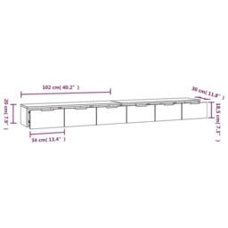 Berkfield Home Wall Cabinets 2 pcs Sonoma Oak 102x30x20 cm Engineered Wood in Light Oak - Size: 102 x 30 x 20 cm - thumbnail 7