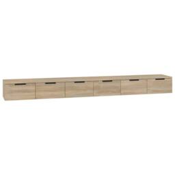 Berkfield Home Wall Cabinets 2 pcs Sonoma Oak 102x30x20 cm Engineered Wood in Light Oak - Size: 102 x 30 x 20 cm - thumbnail 3
