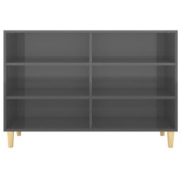Berkfield Home Sideboard High Gloss Grey 103.5x35x70 cm Engineered Wood - thumbnail 4