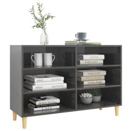 Berkfield Home Sideboard High Gloss Grey 103.5x35x70 cm Engineered Wood - thumbnail 3