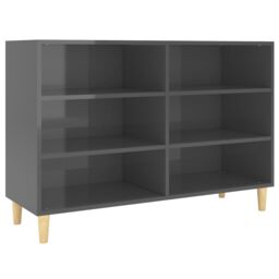 Berkfield Home Sideboard High Gloss Grey 103.5x35x70 cm Engineered Wood - thumbnail 2