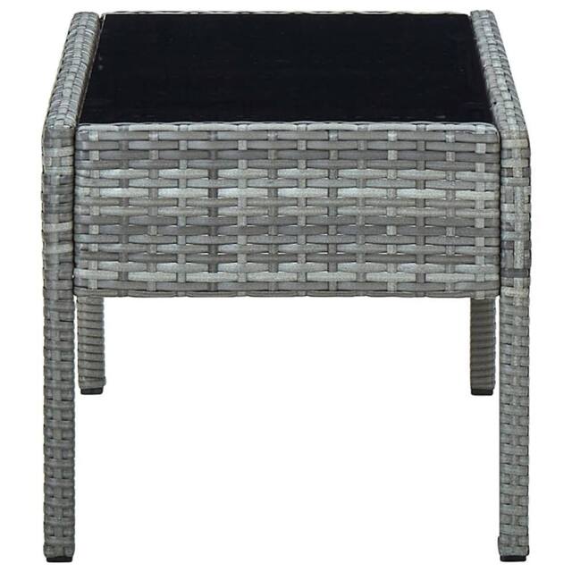 Berkfield Home Garden Table Grey 75x40x37 cm Poly Rattan - Size: 75 x 40 x 37 cm - image 1