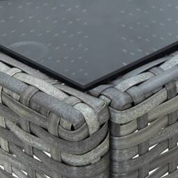 Berkfield Home Garden Table Grey 75x40x37 cm Poly Rattan - Size: 75 x 40 x 37 cm - thumbnail 4