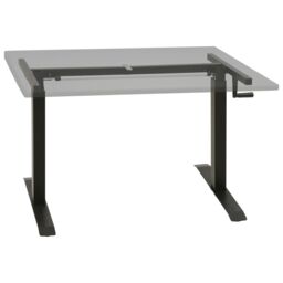 Berkfield Home Manual Height Adjustable Standing Desk Frame Hand Crank Black - thumbnail 2