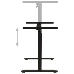 Berkfield Home Manual Height Adjustable Standing Desk Frame Hand Crank Black - thumbnail 6
