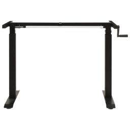 Berkfield Home Manual Height Adjustable Standing Desk Frame Hand Crank Black - thumbnail 3