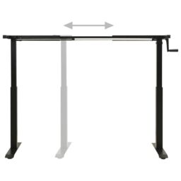 Berkfield Home Manual Height Adjustable Standing Desk Frame Hand Crank Black - thumbnail 4