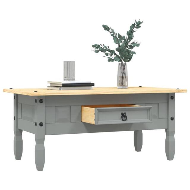 Berkfield Home Decorative Coffee Table Mexican Pine Corona Range Grey 100x55x45 cm - Size: 100 x 55 x 45 cm - image 1