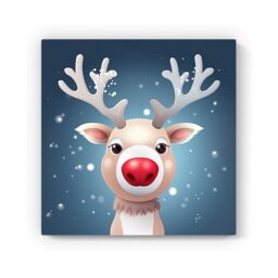 "Warren Reed - Designer Rudolph With His Red Nose Canvas - Size: W30"" x H30""" - thumbnail 2