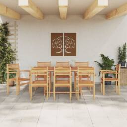 Berkfield Home Garden Stacking Chairs 8 pcs Brown 55.5 x 55.5 x 90 cm - thumbnail 4