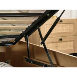 Cheshire Zinc Ottoman Bed - Oak - King (150cm) in Brown - thumbnail 4