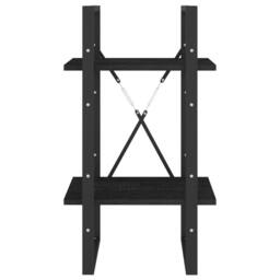 Berkfield Home 2-Tier Book Cabinet Black 40x30x70 cm Solid Pine Wood - Size: 40 x 30 x 70 cm - thumbnail 5