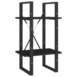 Berkfield Home 2-Tier Book Cabinet Black 40x30x70 cm Solid Pine Wood - Size: 40 x 30 x 70 cm - thumbnail 1