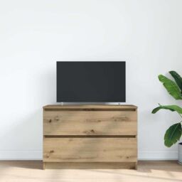 Berkfield Home TV Cabinet Artisan Oak 80x35x54 cm Engineered Wood in Brown - Size: 80 x 35 x 54 cm - thumbnail 3