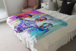 Benjamin Tate Design Big Ben Street Lamps Blanket in Natural - Size: 120 cm x 150 cm - thumbnail 3