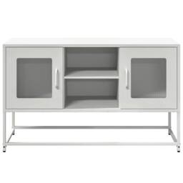 Berkfield Home TV Cabinet White 100.5x39x60.5 cm Steel - thumbnail 5