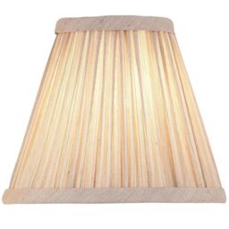 "Loops 6"" Luxury Round Tapered Lamp Shade Cream Pleated Organza Modern Elegant Drum"